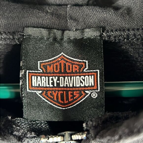 🔥 Vintage Y2K HARLEY-DAVIDSON San Diego Biker Zip Up HOODIE Jacket Size Lg - EU - Picture 9 of 10